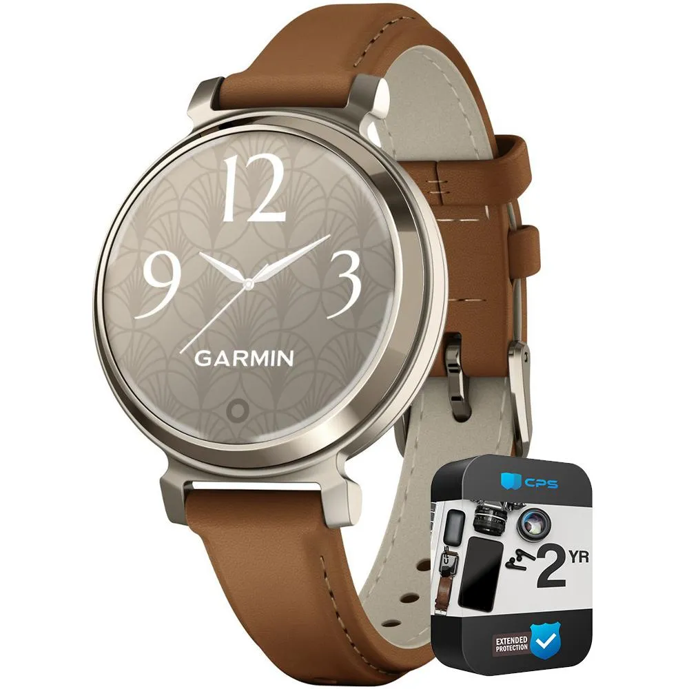 Garmin Lily 2 Classic Cream Gold w/ Tan Leather Band Smartwatch 2 Year Warranty