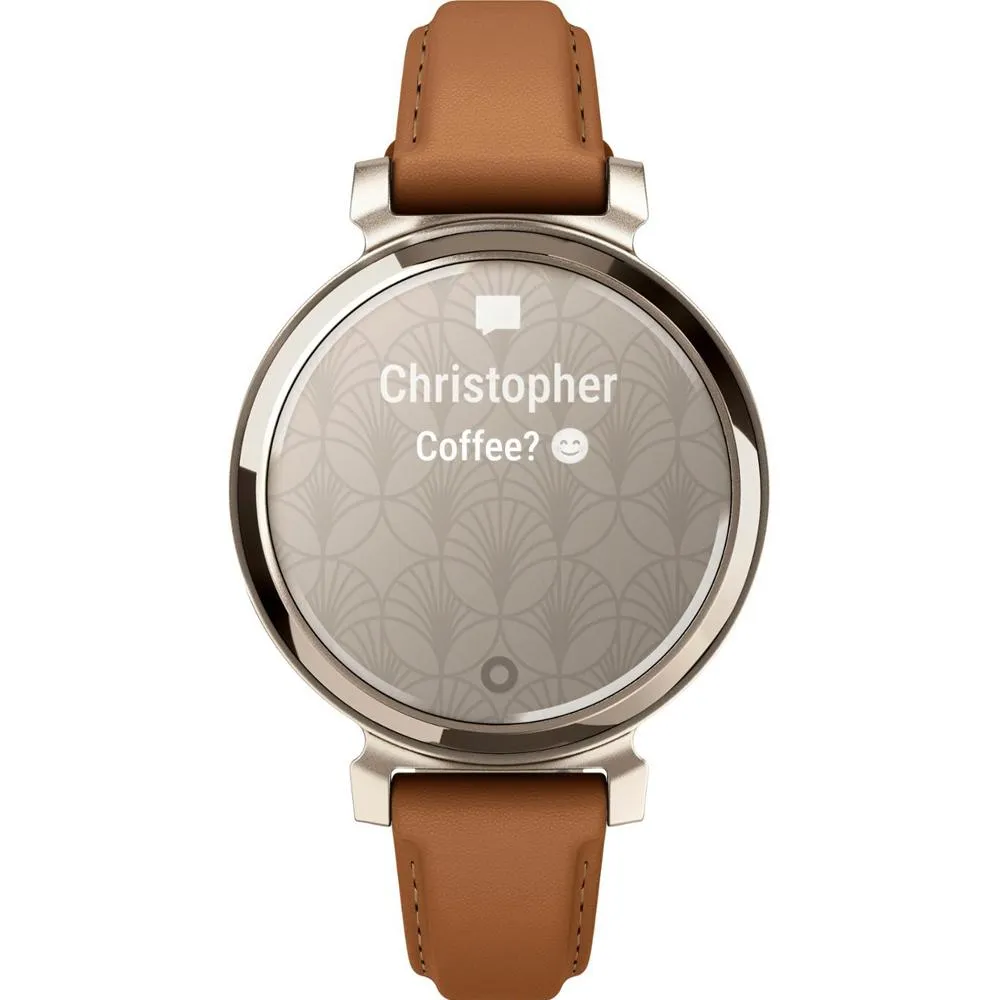 Garmin Lily 2 Classic Cream Gold w/ Tan Leather Band Smartwatch 2 Year Warranty