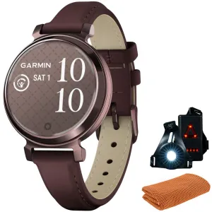 Garmin Lily 2 Classic Dark Bronze w/ Mulberry Leather Band Smartwatch   Accessories Kit