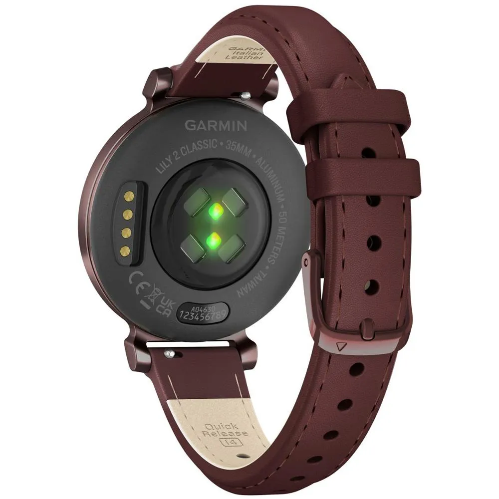 Garmin Lily 2 Classic Dark Bronze w/ Mulberry Leather Band Smartwatch   Accessories Kit
