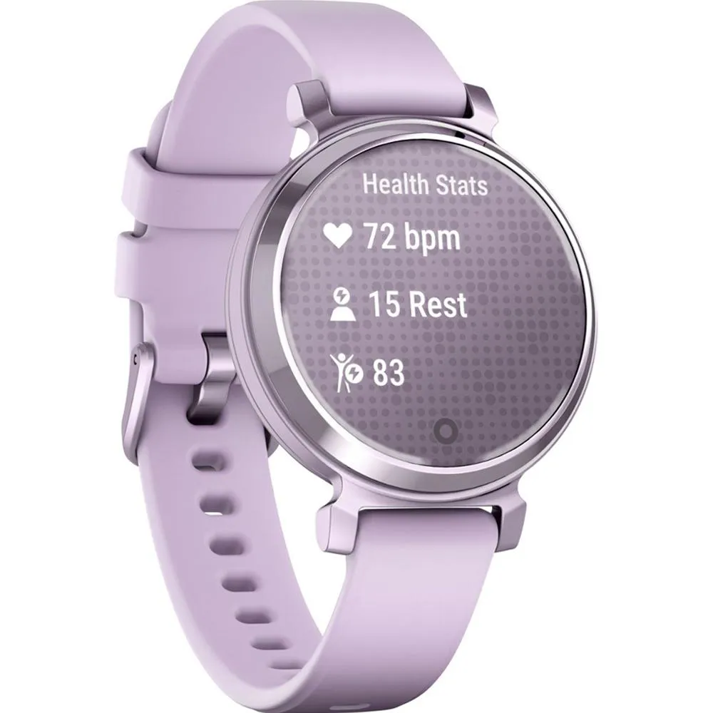 Garmin Lily 2 Smartwatch Metallic Lilac w/ Lilac Silicone Band   Accessories Bundle