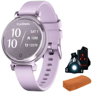 Garmin Lily 2 Smartwatch Metallic Lilac w/ Lilac Silicone Band   Accessories Bundle