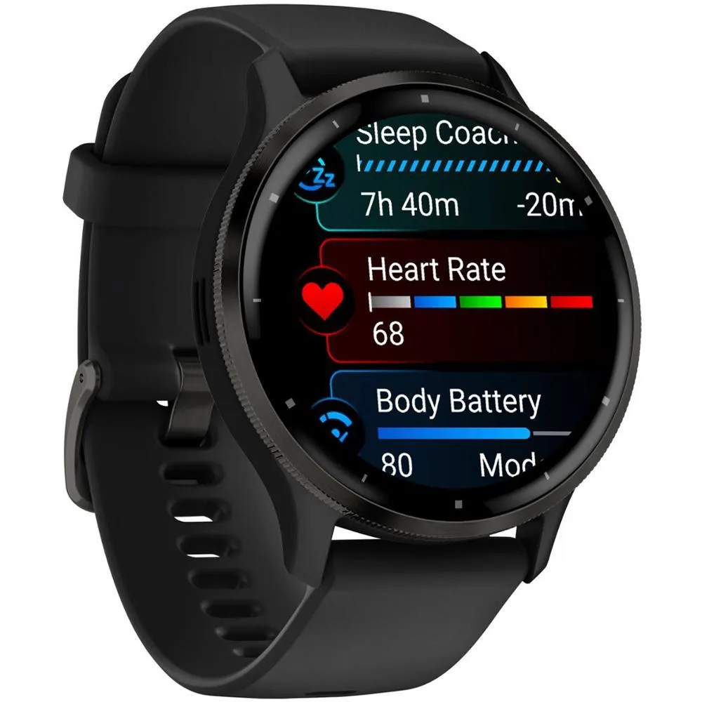 Garmin Venu 3 Health and Fitness GPS Smartwatch (45mm)   Charging Doc   Dust Cover