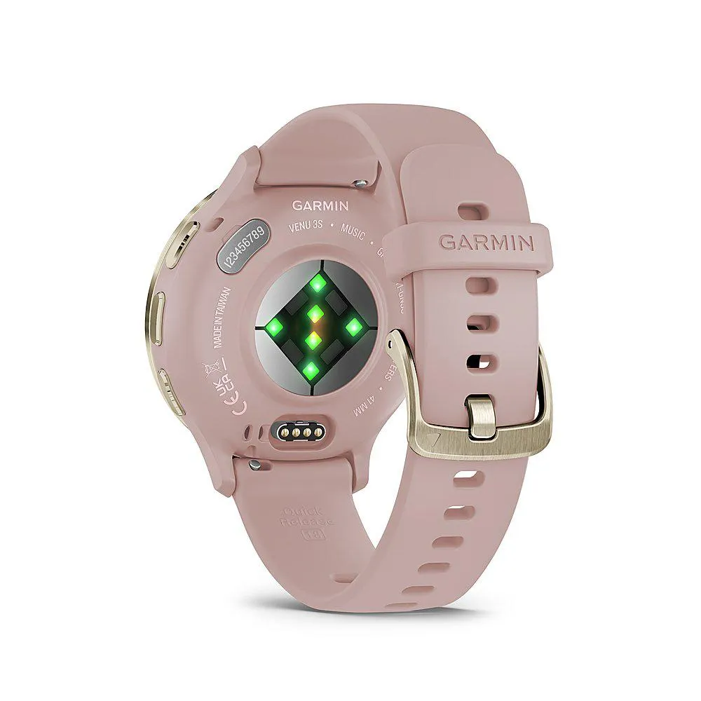 Garmin Venu 3S GPS Smartwatch Gold Steel Bezel w/ Dust Rose Case   Warranty Kit
