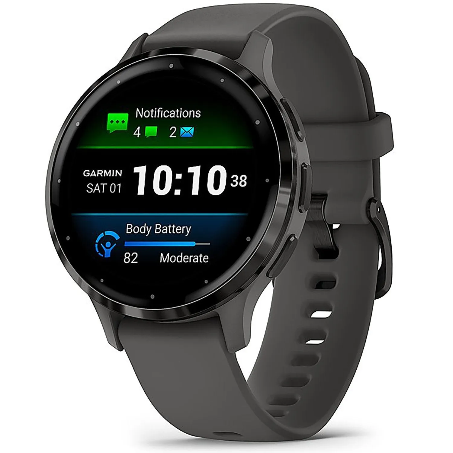Garmin Venu 3S Health Fitness GPS Smartwatch Steel Bezel with Pebble Gray Case (41mm)