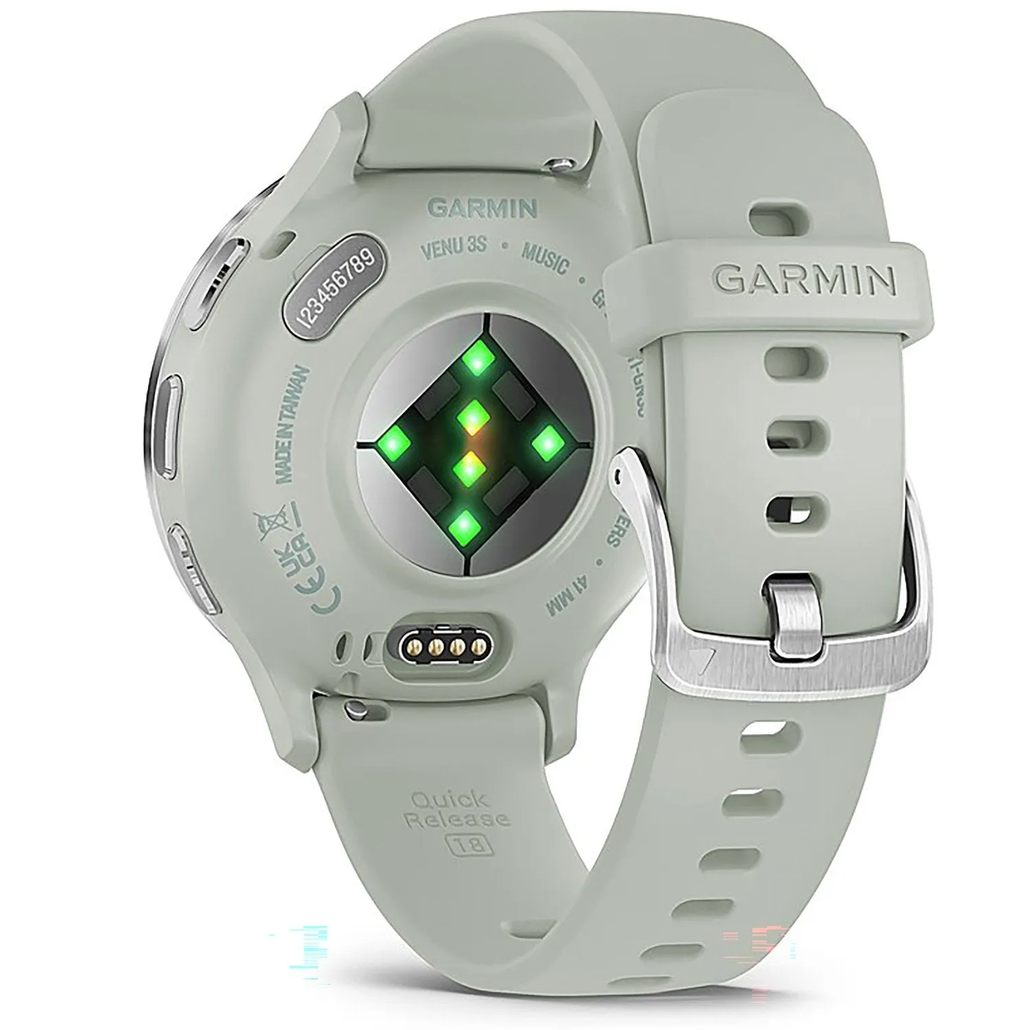 Garmin Venu 3S Health Fitness GPS Smartwatch Steel Bezel with Sage Gray Case (41mm)