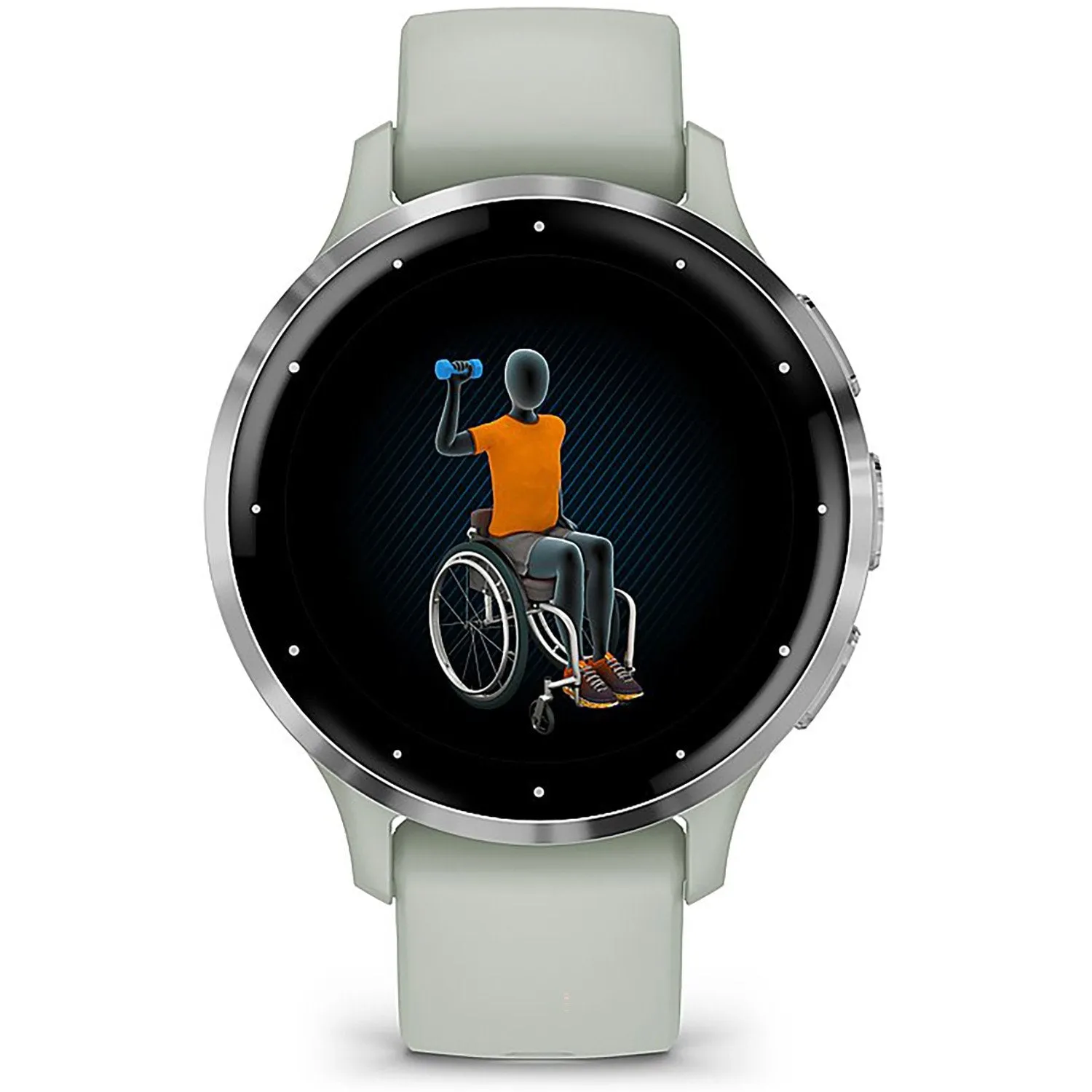 Garmin Venu 3S Health Fitness GPS Smartwatch Steel Bezel with Sage Gray Case (41mm)