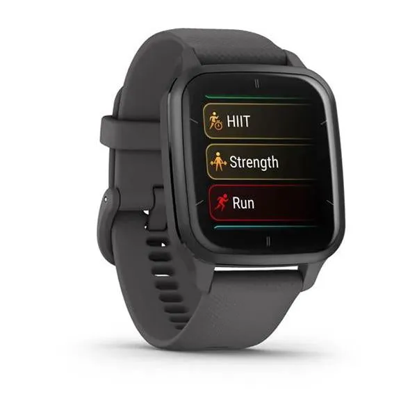Garmin Venu Sq 2 GPS Smartwatch, Slate Bezel with Shadow Gray Case and Silicone Band