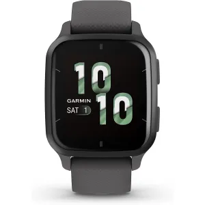 Garmin Venu Sq 2 GPS Smartwatch, Slate Bezel with Shadow Gray Case and Silicone Band