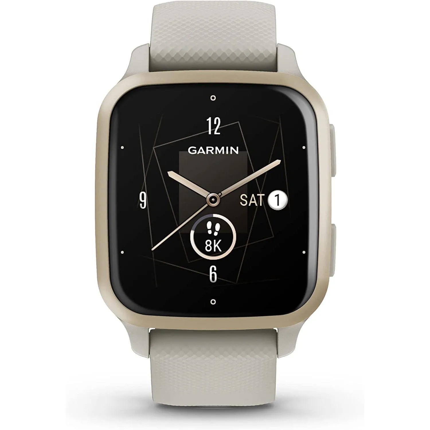 Garmin Venu Sq 2 - Music Edition GPS Smartwatch, Cream Gold Bezel with French Gray Case