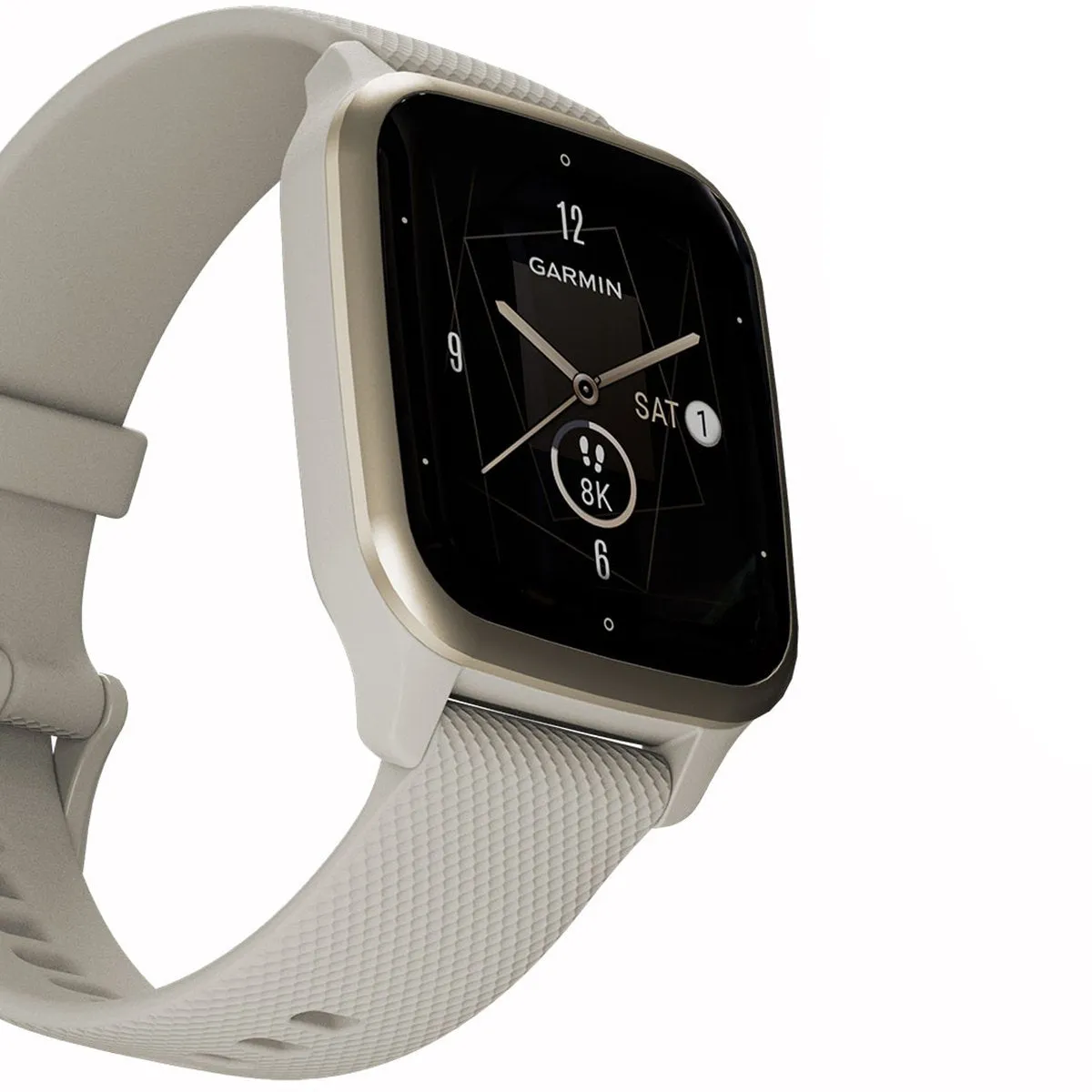 Garmin Venu Sq 2 - Music Edition GPS Smartwatch, Cream Gold Bezel with French Gray Case