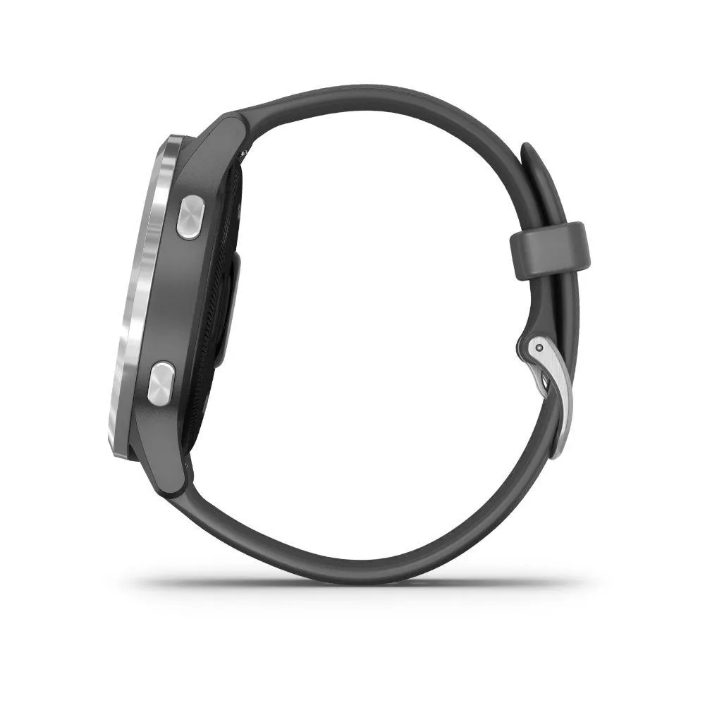 Garmin Vivoactive 4 Smartwatch Shadow Gray/Stainless   1 Year Extended Warranty