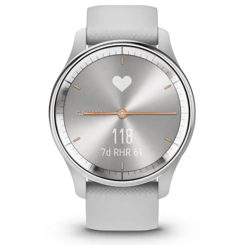 Garmin Vivomove Trend Hybrid Smartwatch, Silver Stainless Steel (010-02665-03)