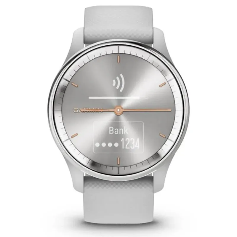 Garmin Vivomove Trend Hybrid Smartwatch, Silver Stainless Steel (010-02665-03)