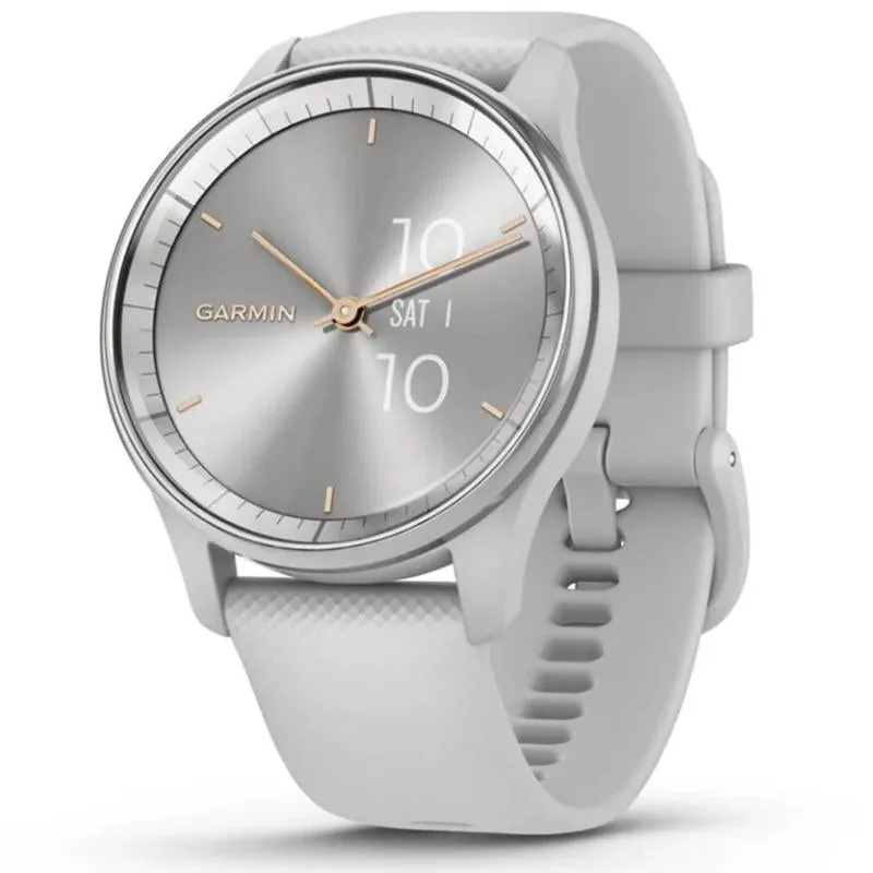 Garmin Vivomove Trend Hybrid Smartwatch, Silver Stainless Steel (010-02665-03)