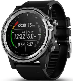 Garmin Watch Descent Mk1 Silver Sapphire Black Band