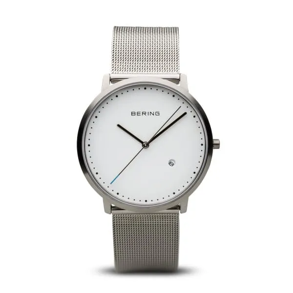 Gentlemen's Bering Classic 39mm Stainless Steel Milanese Quartz Bracelet Watch, 11139-004