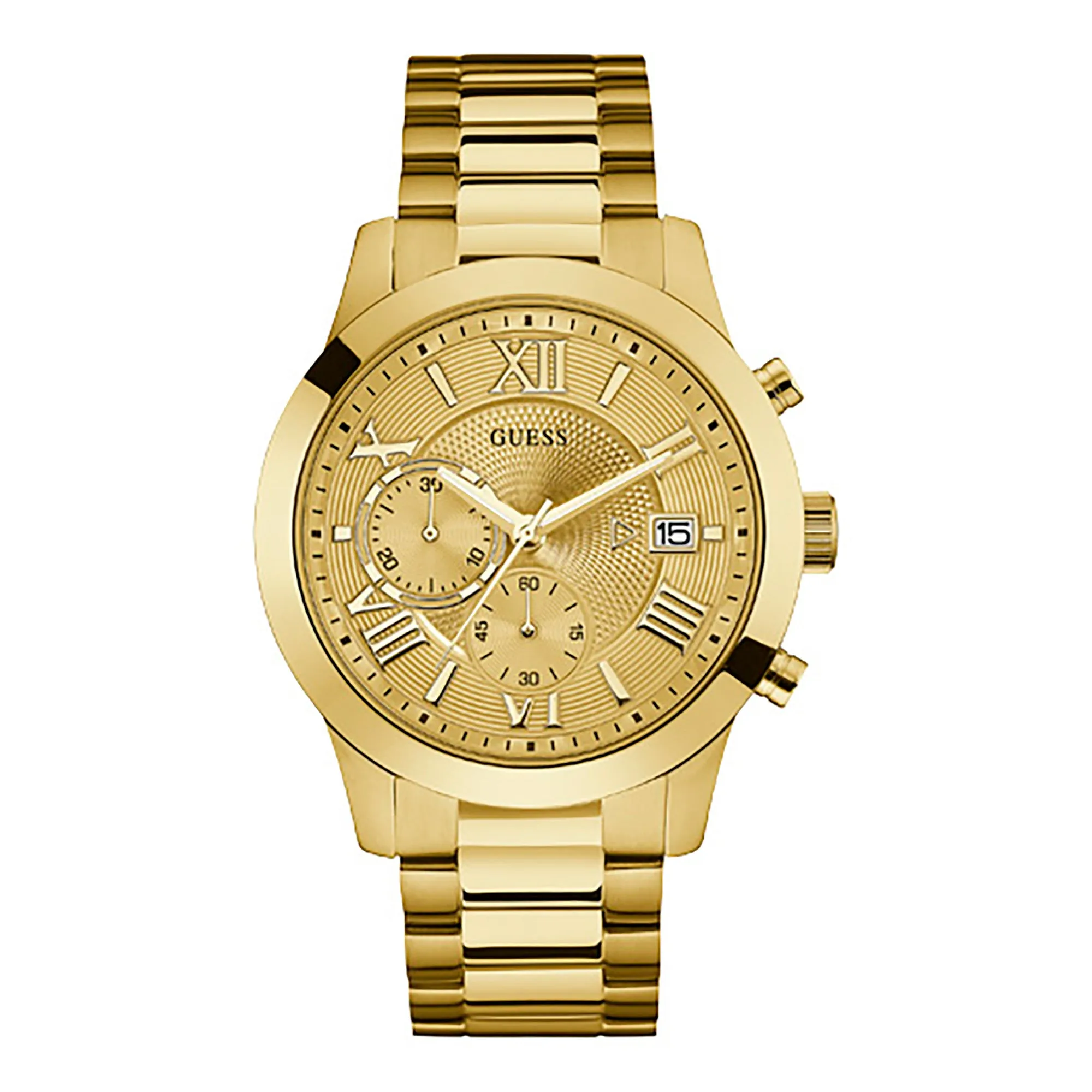 Guess Men's Watch Gold Tone Case Quartz