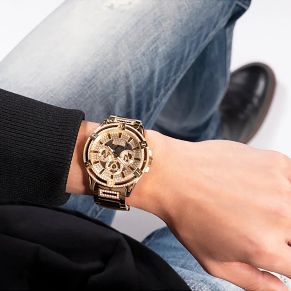 Guess Men's Watch Gold Tone Case Quartz