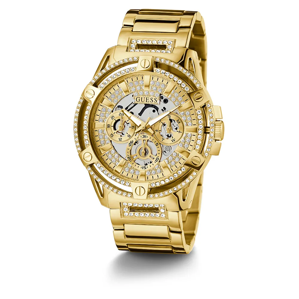 Guess Men's Watch Gold Tone Case Quartz