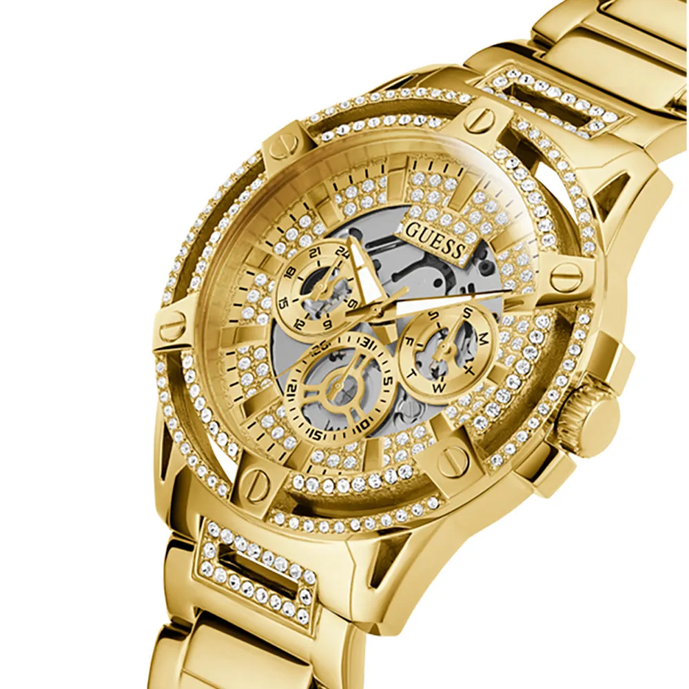 Guess Men's Watch Gold Tone Case Quartz