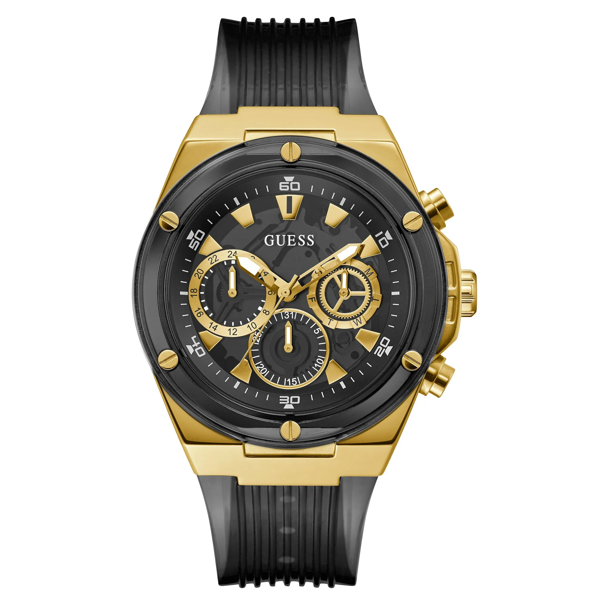 Guess Men's Watch Gold Tone Case Quartz
