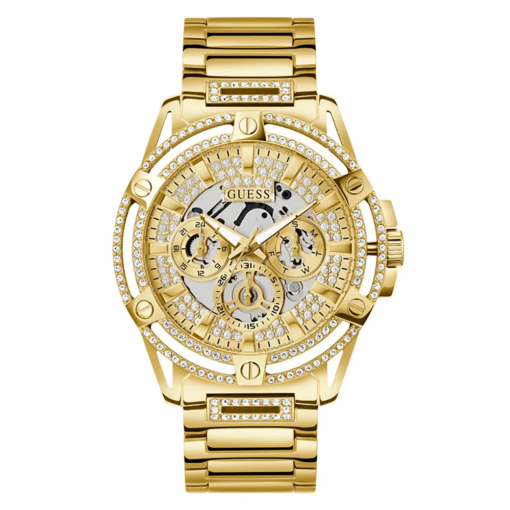 Guess Men's Watch Gold Tone Case Quartz