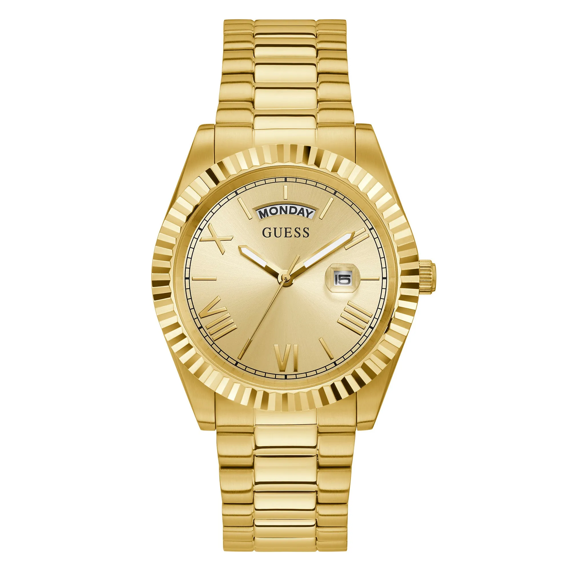Guess Men's Watch Gold Tone Case Quartz