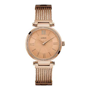 Guess Women's Watch Rose Gold Tone Case Quartz