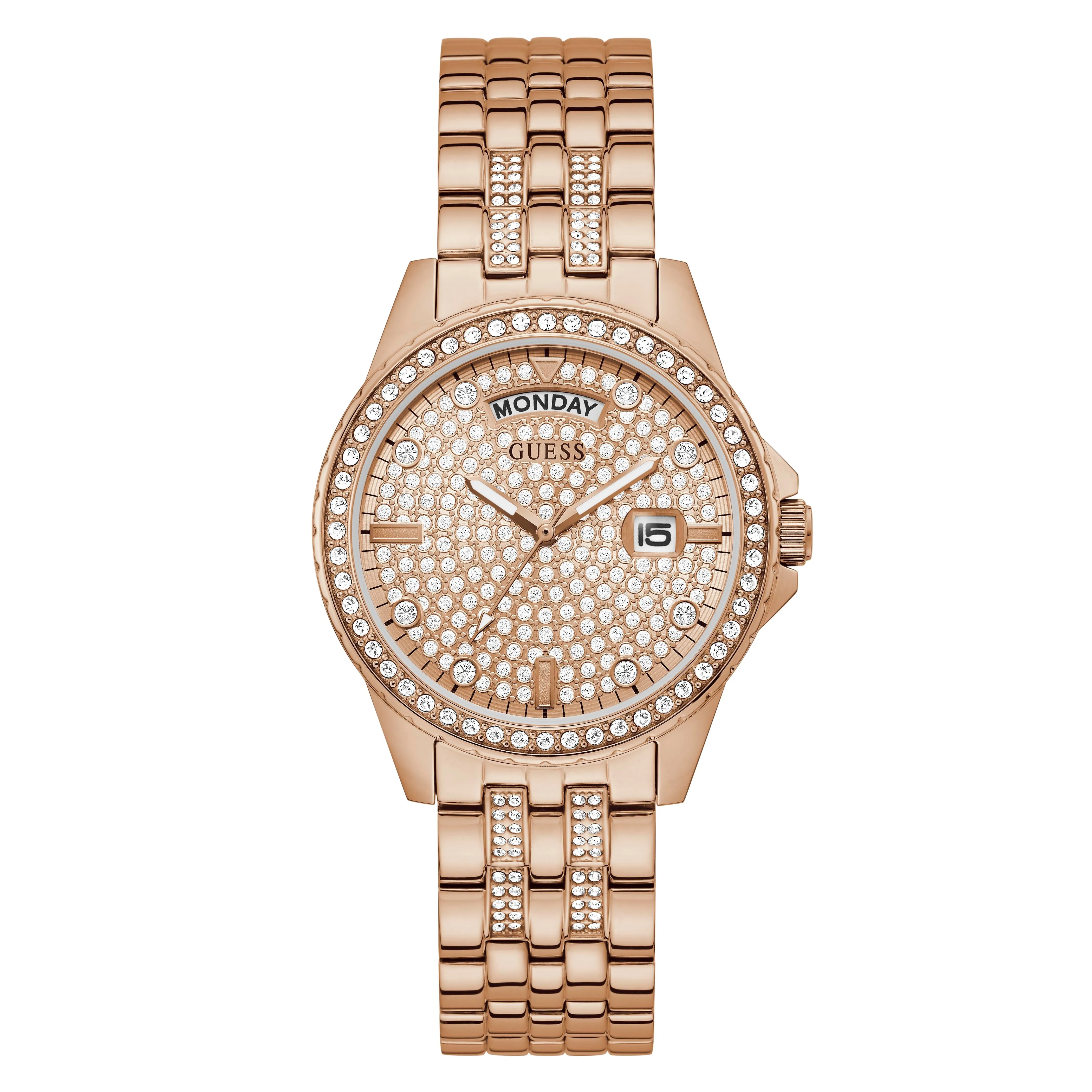 Guess Women's Watch Rose Gold Tone Case Quartz
