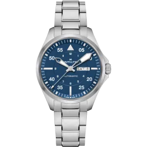 Hamilton Khaki Aviation Pilot Day Date Auto Blue on Bracelet