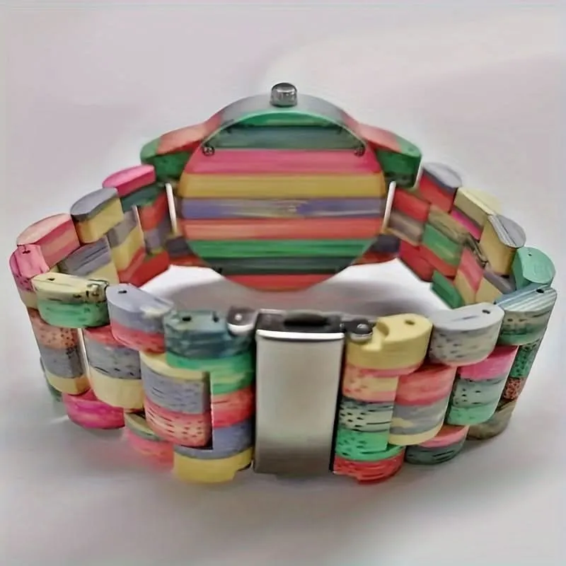 Handcrafted Bamboo Quartz Wristwatch for Men