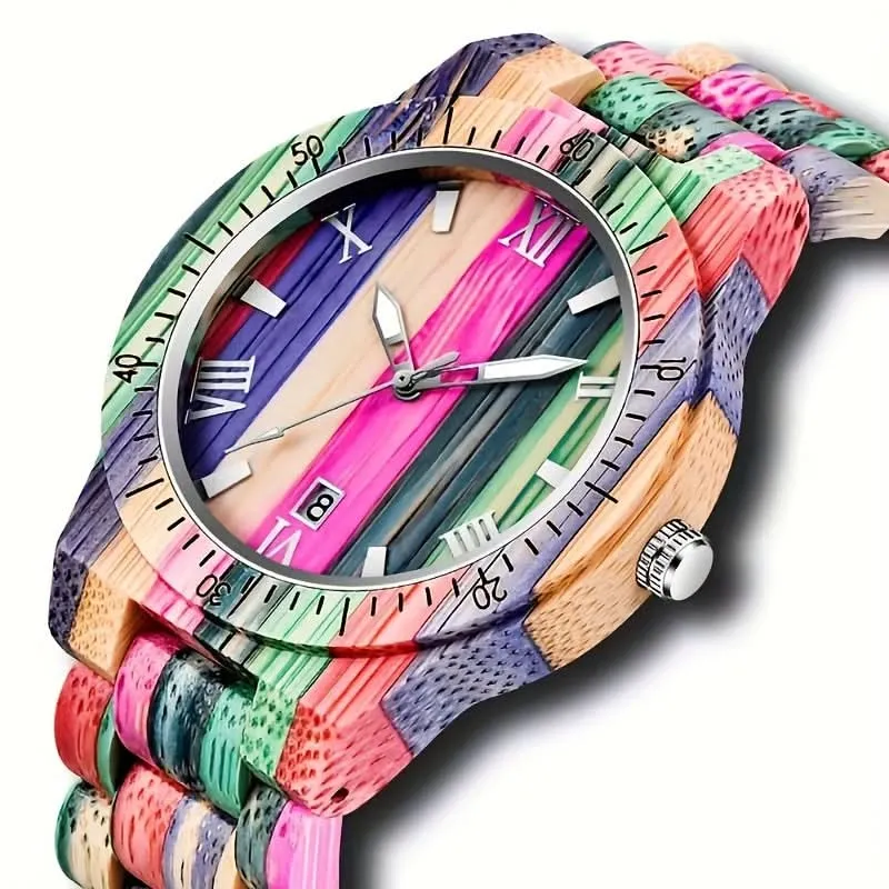 Handcrafted Bamboo Quartz Wristwatch for Men
