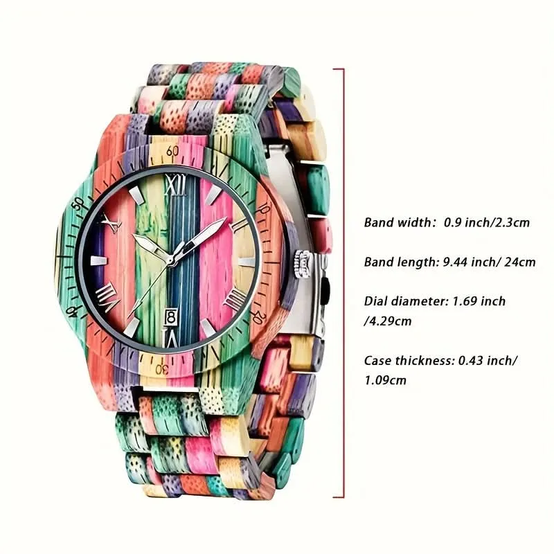 Handcrafted Bamboo Quartz Wristwatch for Men
