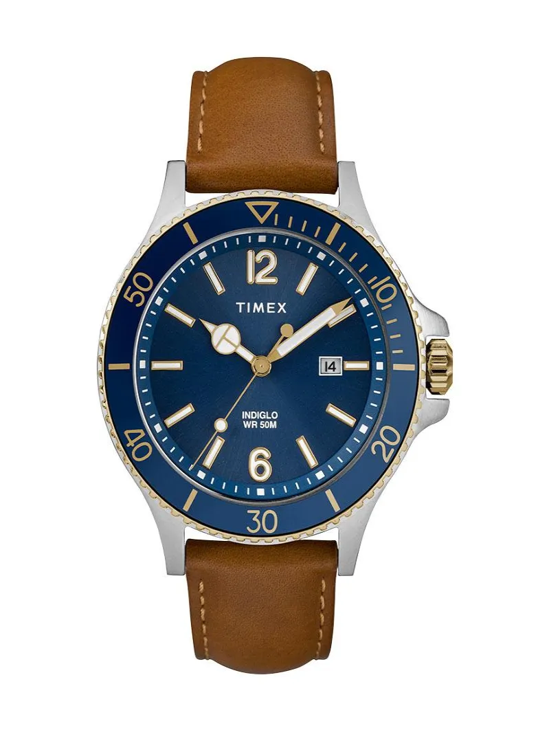 Harborside 42mm Leather Strap Watch