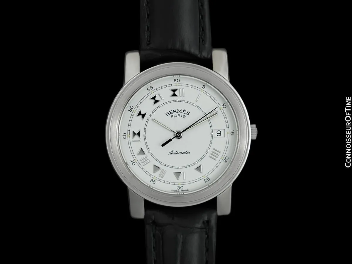 Hermes Carrick Mens Full Size Automatic Watch - Stainless Steel