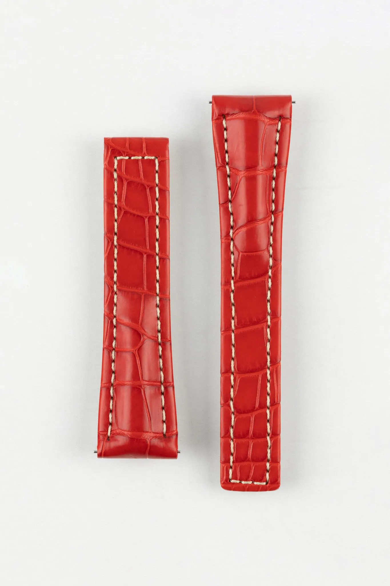 Hirsch NAVIGATOR Alligator Deployment Red Watch Strap
