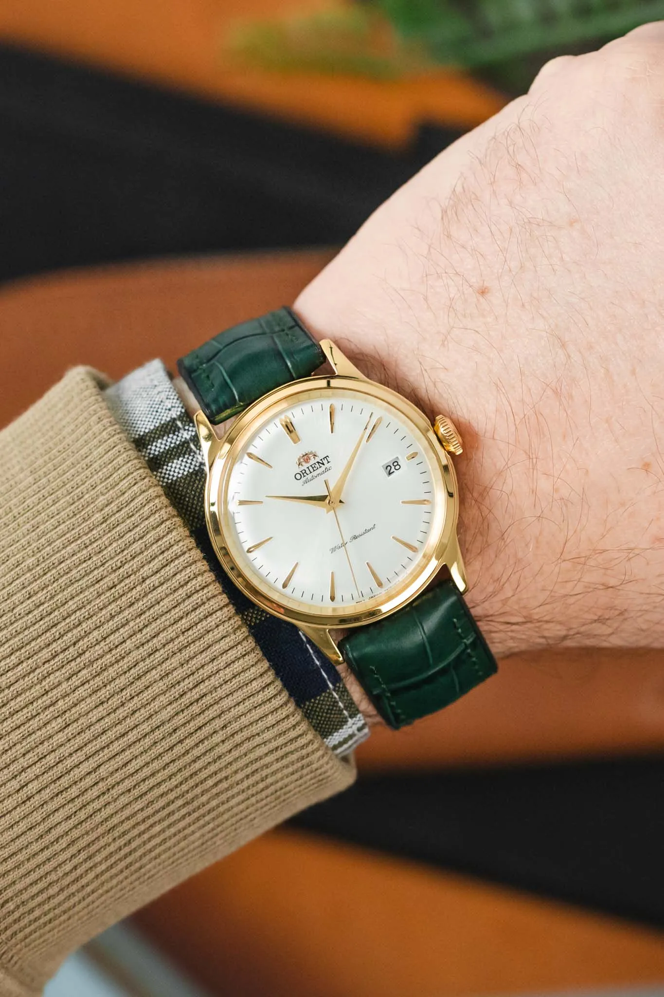 Hirsch PAUL Alligator Embossed Performance Watch Strap in GREEN