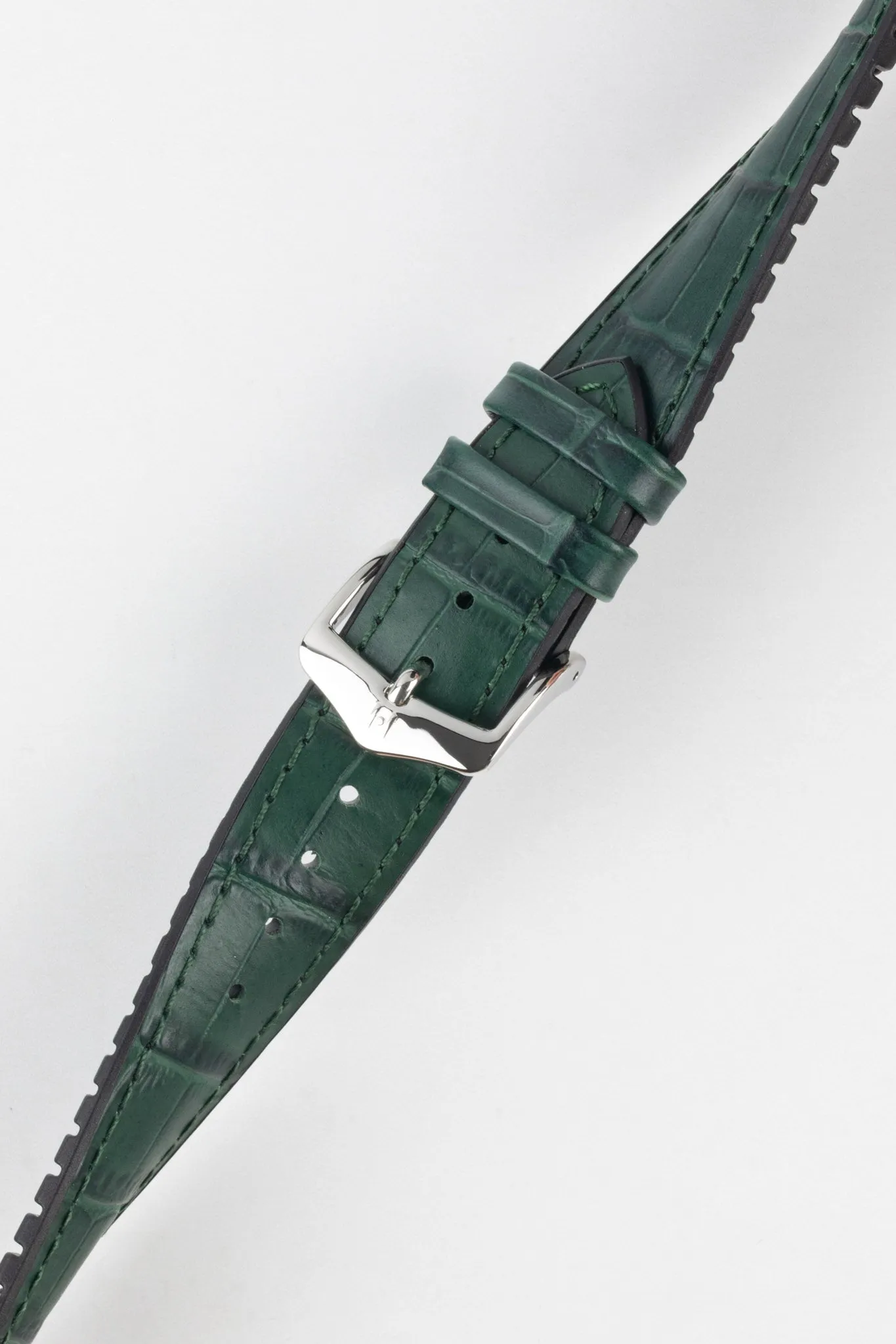 Hirsch PAUL Alligator Embossed Performance Watch Strap in GREEN