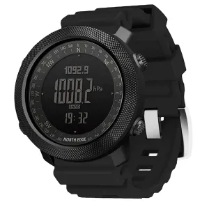 HOOSHU Tactical Watches for Men Digital Outdoor Survival Military Rock Solid Digital Watches with Durable Band Steps Tracker Pedometer Calories Apache (Silica Black)