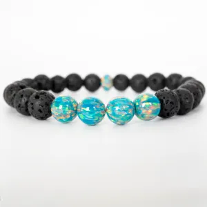 Jade Opal & Lava Stone Beaded Bracelet