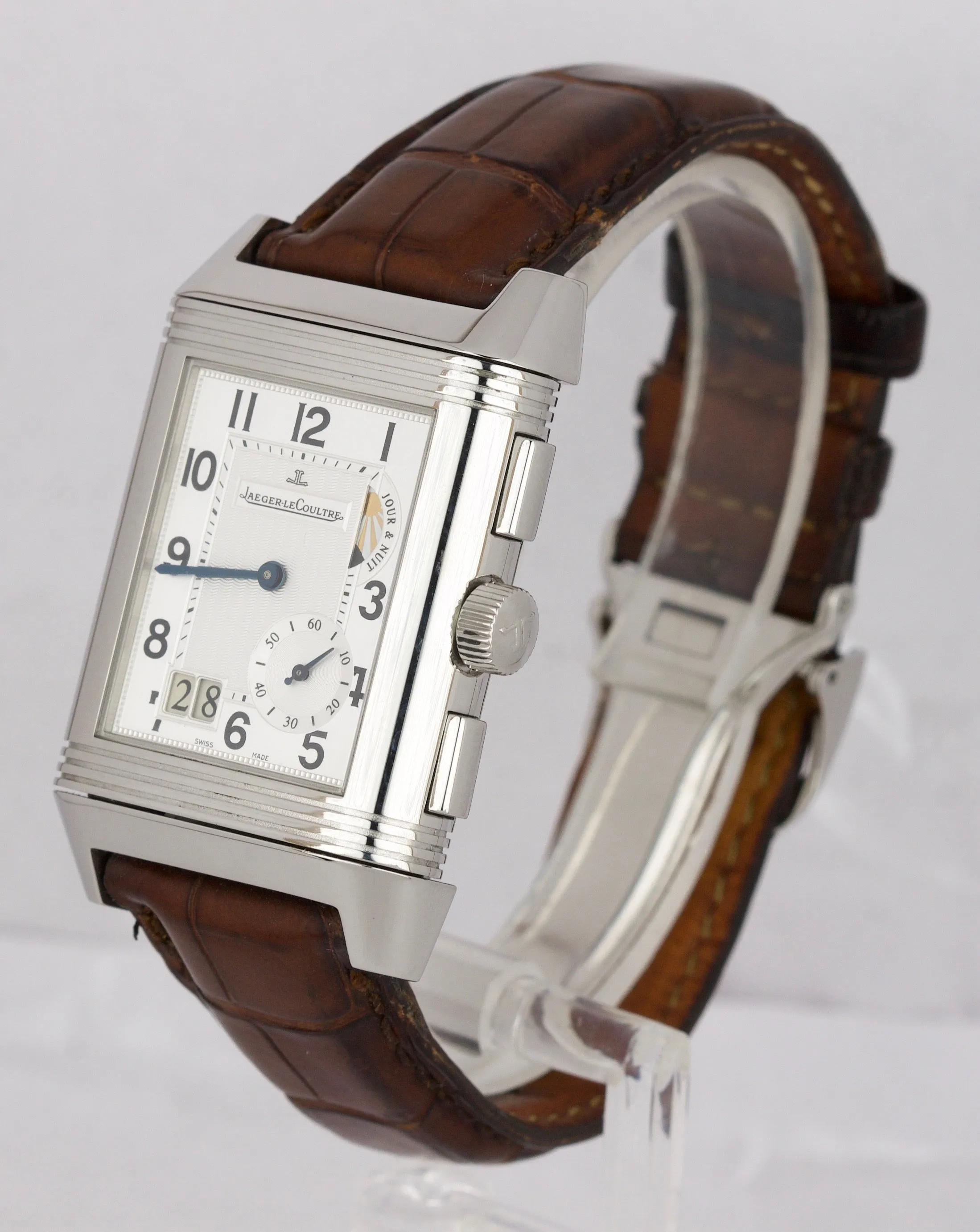Jaeger LeCoultre JLC Reverso Grande GMT Date 240.8.18 Stainless Steel Watch