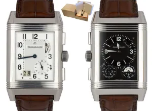 Jaeger LeCoultre JLC Reverso Grande GMT Date 240.8.18 Stainless Steel Watch