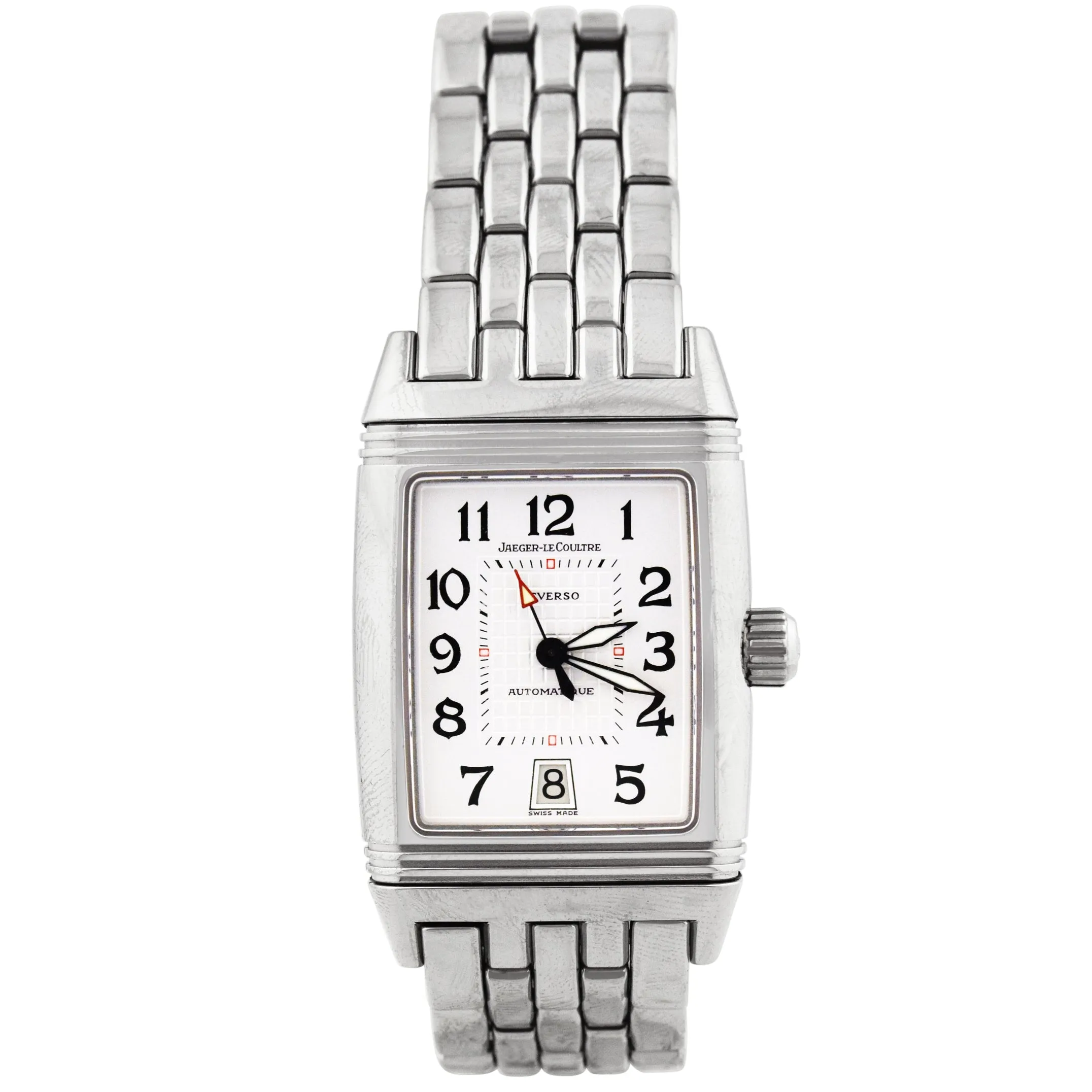 Jaeger-LeCoultre Unisex Reverso Gran'Sport Stainless Steel 26.8x43.5mm Silver Arabic Dial Watch Reference #: Q2908120