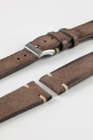 JPM Italian Distressed Tasso Leather Watch Strap in BROWN
