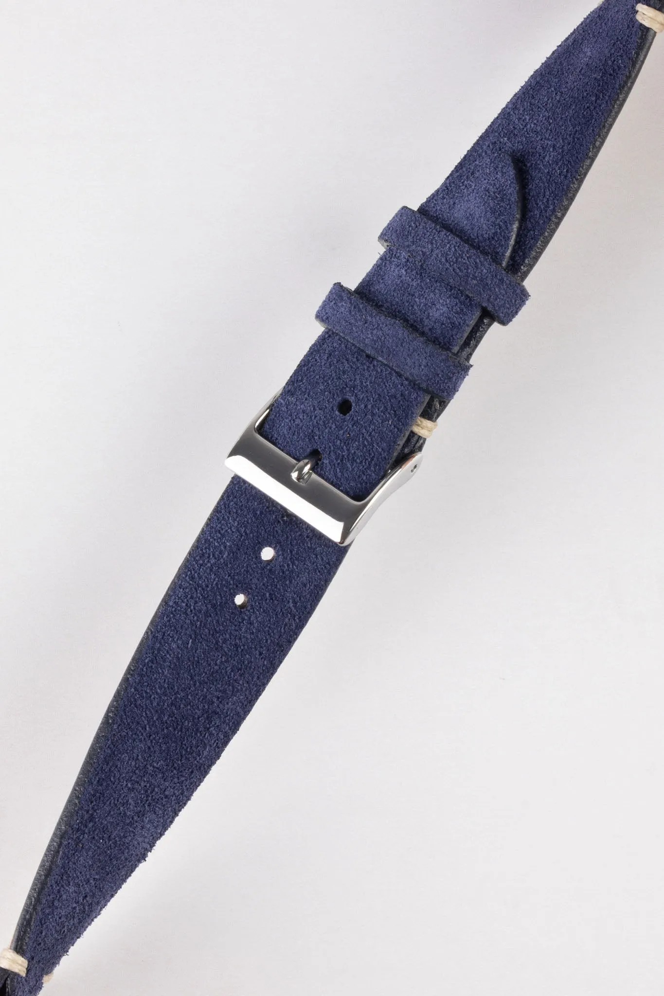 JPM Italian Vintage Suede Leather Watch Strap in BLUE