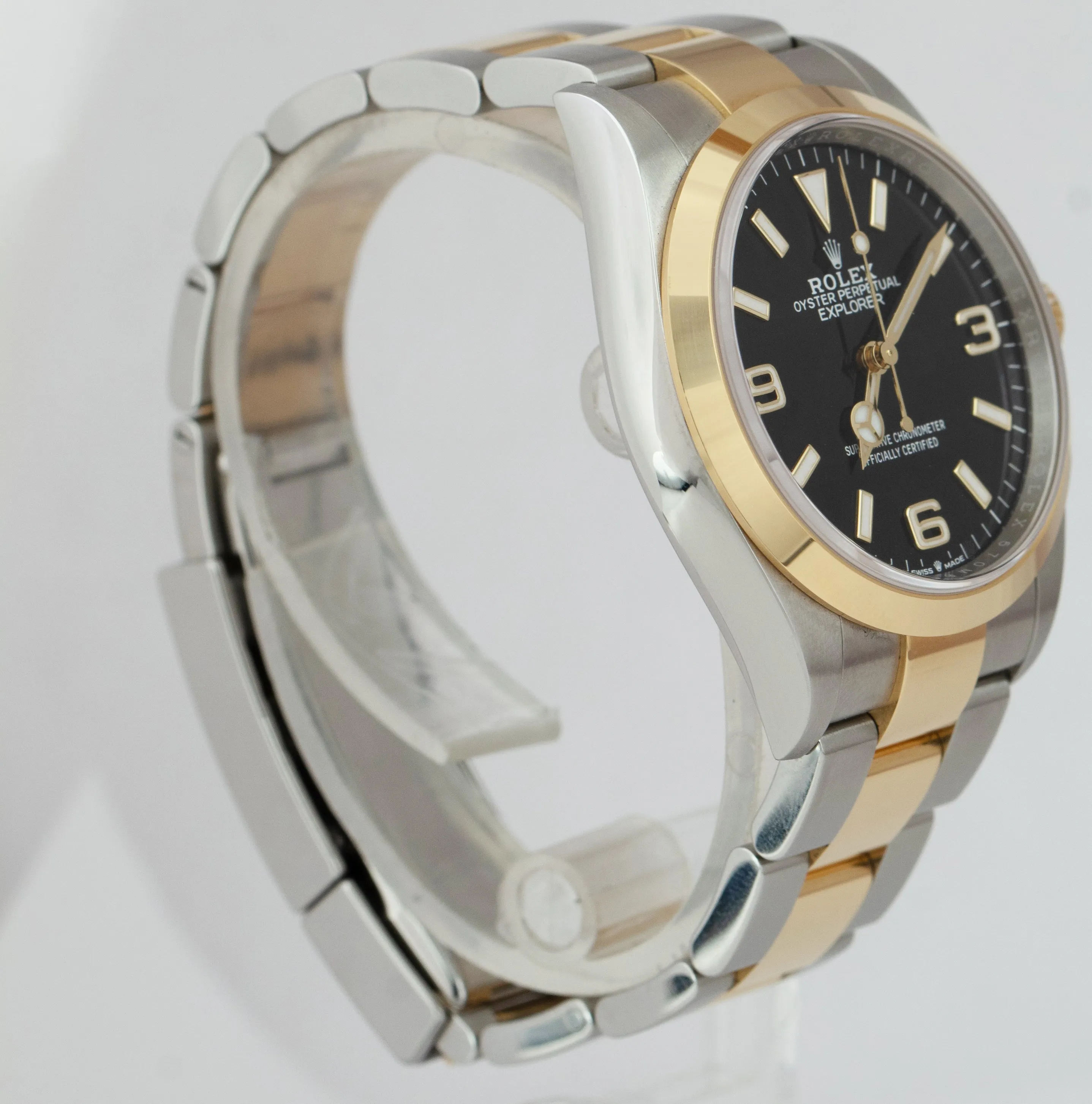 JULY 2022 Rolex Explorer I Black Two-Tone Yellow Gold Steel 36mm 124273 Watch