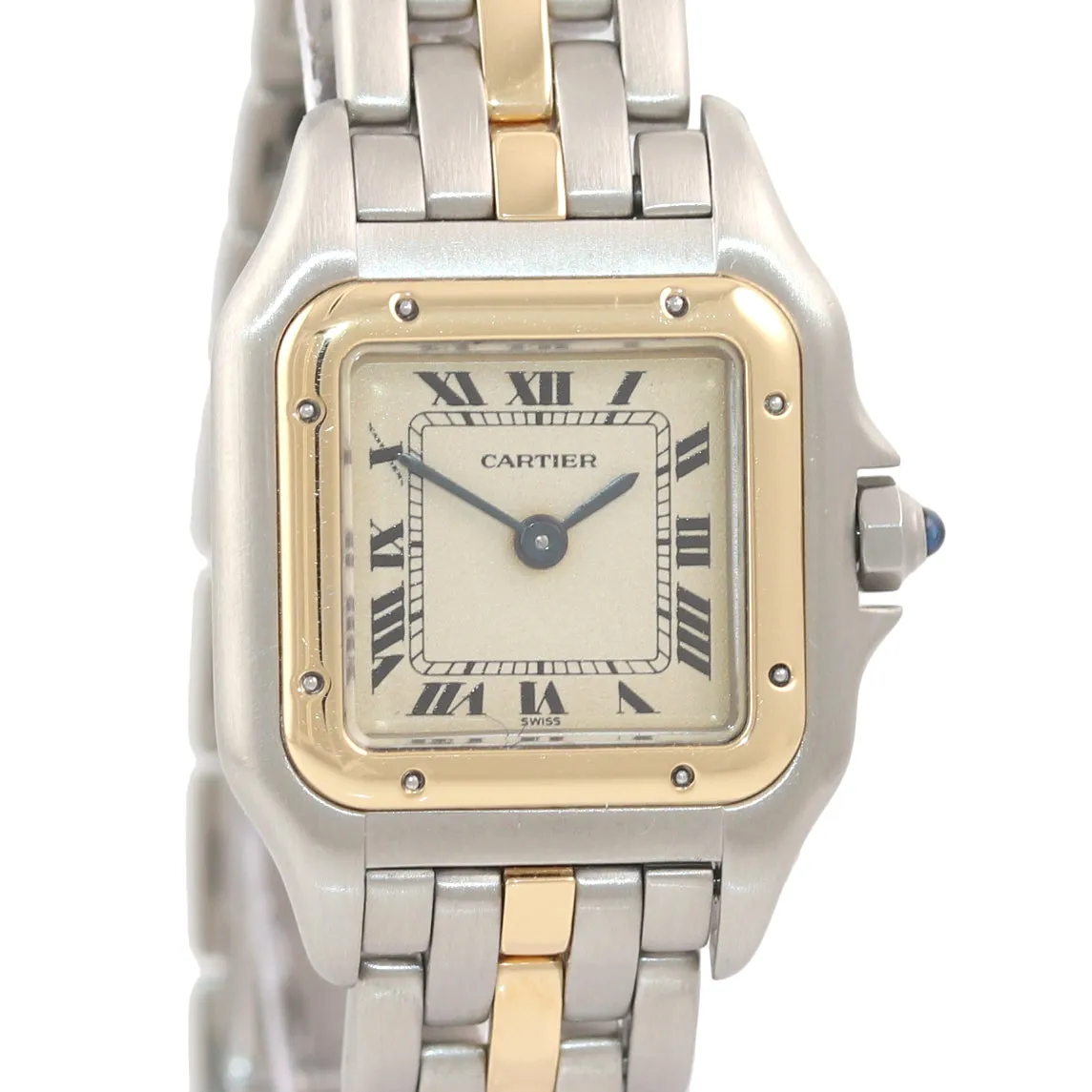 Ladies Cartier Panthere 18K Two Tone Gold Steel Ivory 22mm Quartz Watch 166921