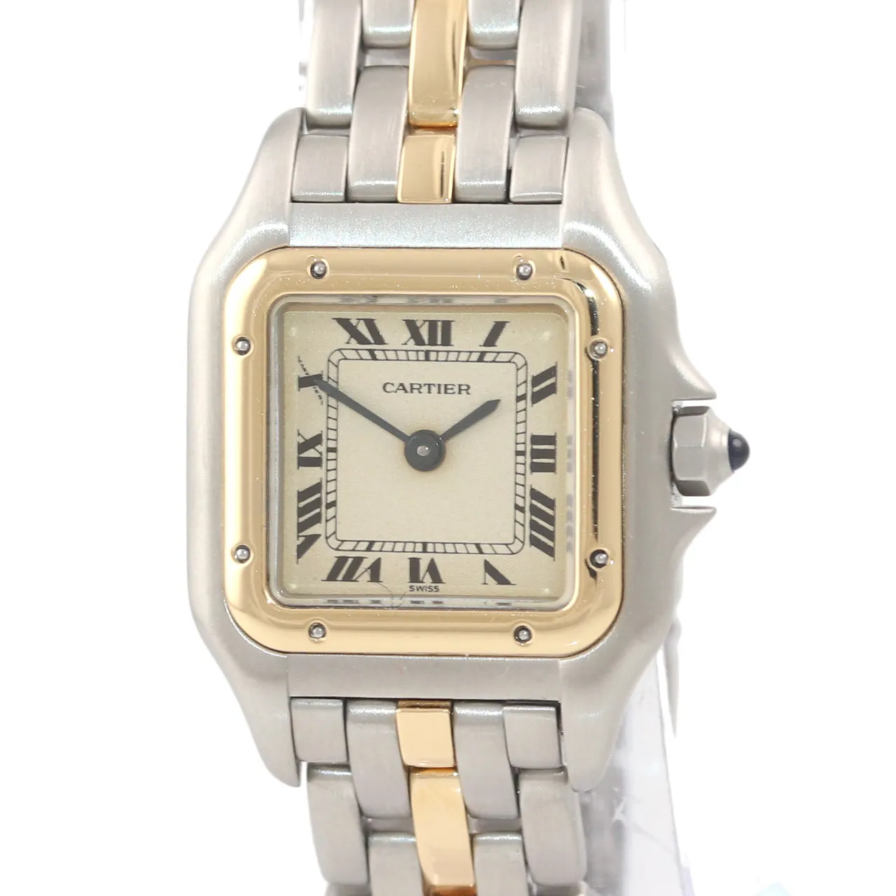 Ladies Cartier Panthere 18K Two Tone Gold Steel Ivory 22mm Quartz Watch 166921