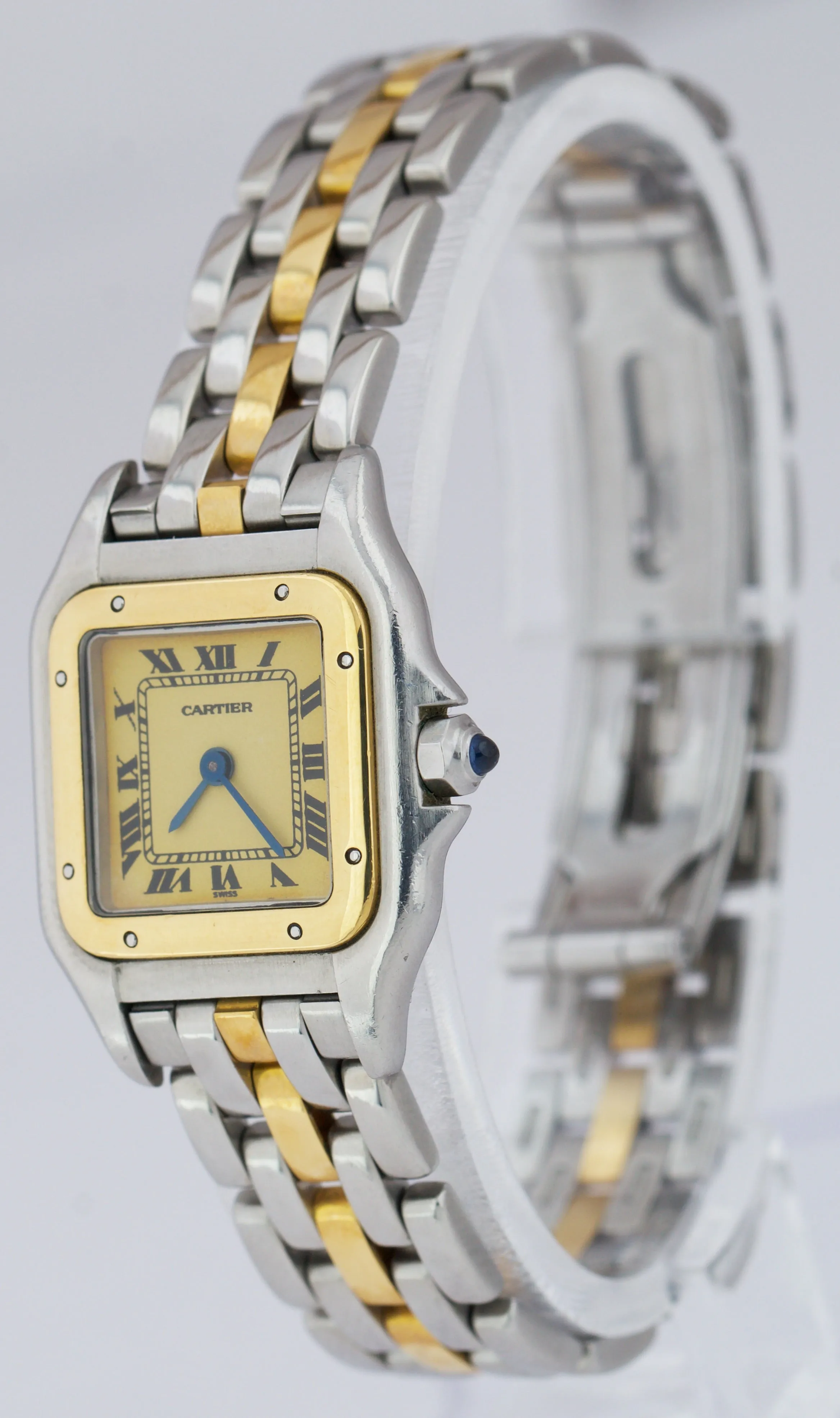 Ladies Cartier Panthere Two-Tone 18K Gold Steel Ivory 22mm Quartz Watch 1057917